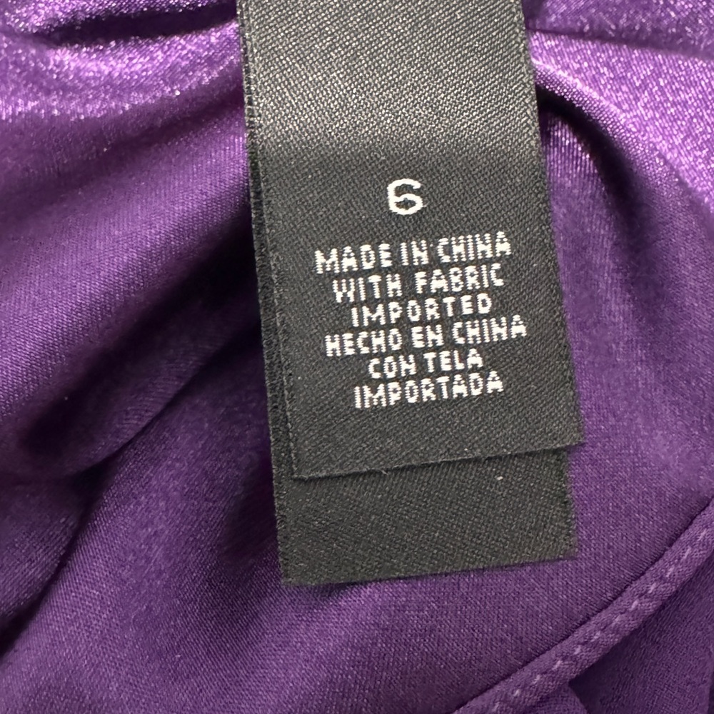 Democracy Purple Ruched Spaghetti Strap Mini Dress - Picture 6 of 7